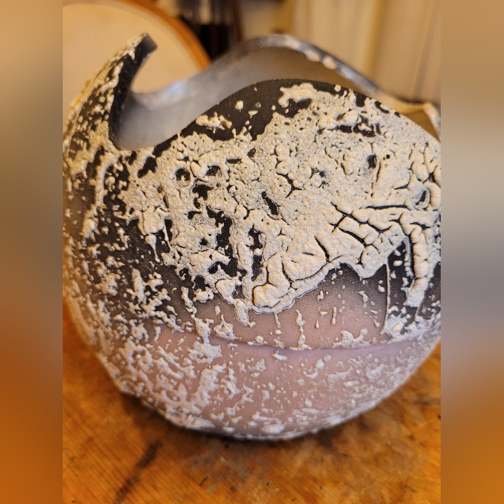 Abstract Black and Pink Textured Vase One Of A Kind